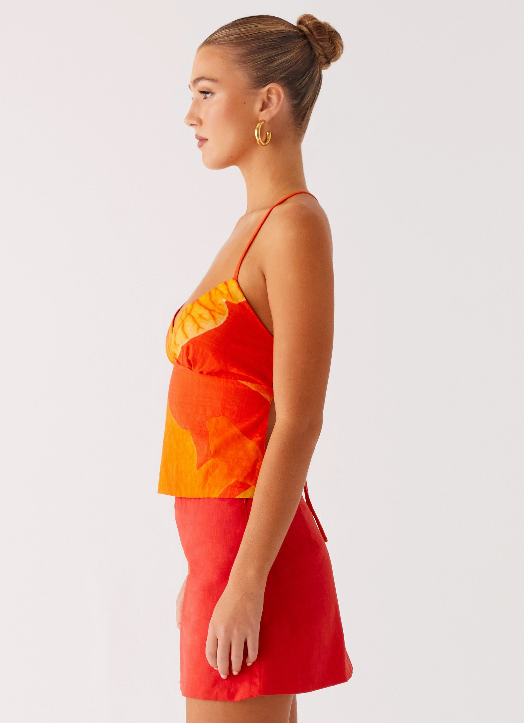 Sangria Top - Serene Orange Brushed Inner Layer
