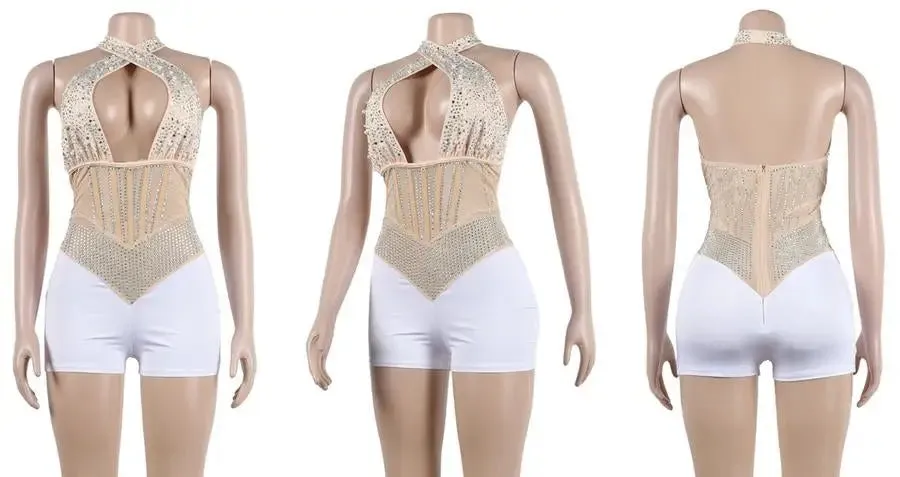 Pretty Pearl Halter Romper