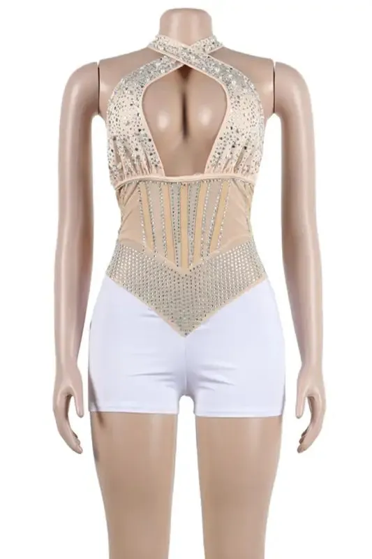 Pretty Pearl Halter Romper
