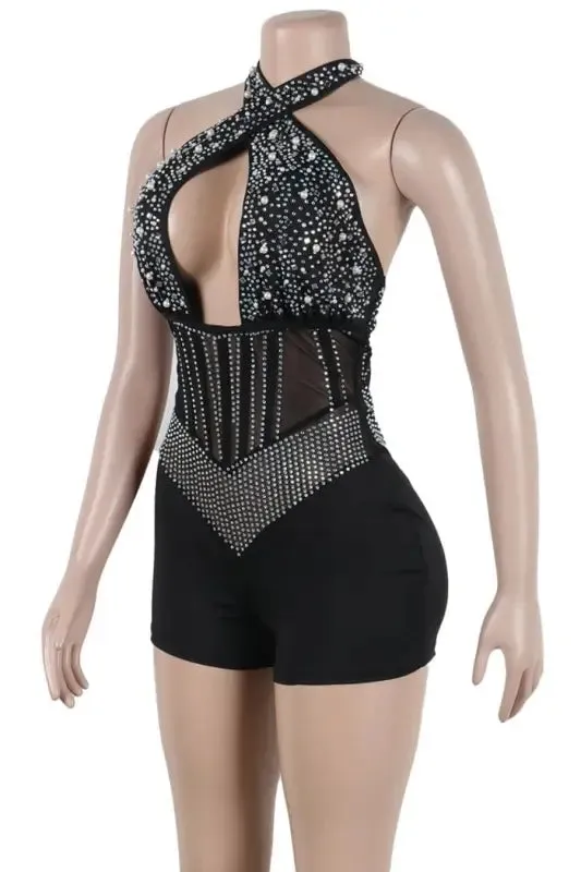 Pretty Pearl Halter Romper
