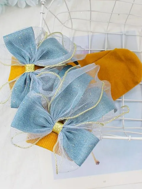 Princess Tulle Bow Knee High Socks