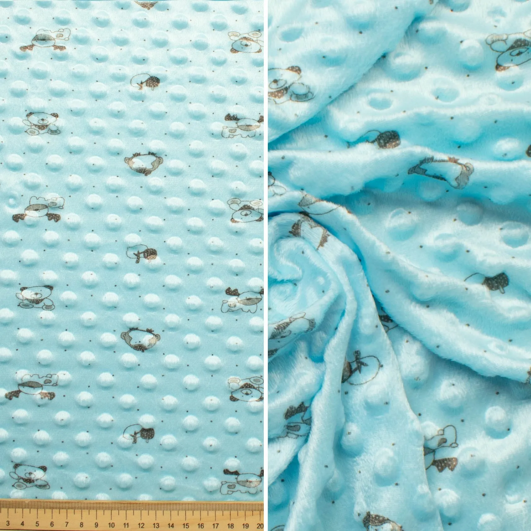 Printed Minky Dot Fleece