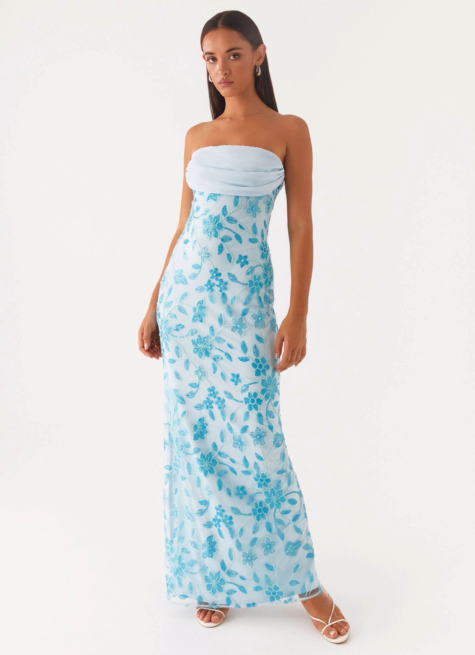 Prism Beaded Maxi Dress - Blue Dressy Glow