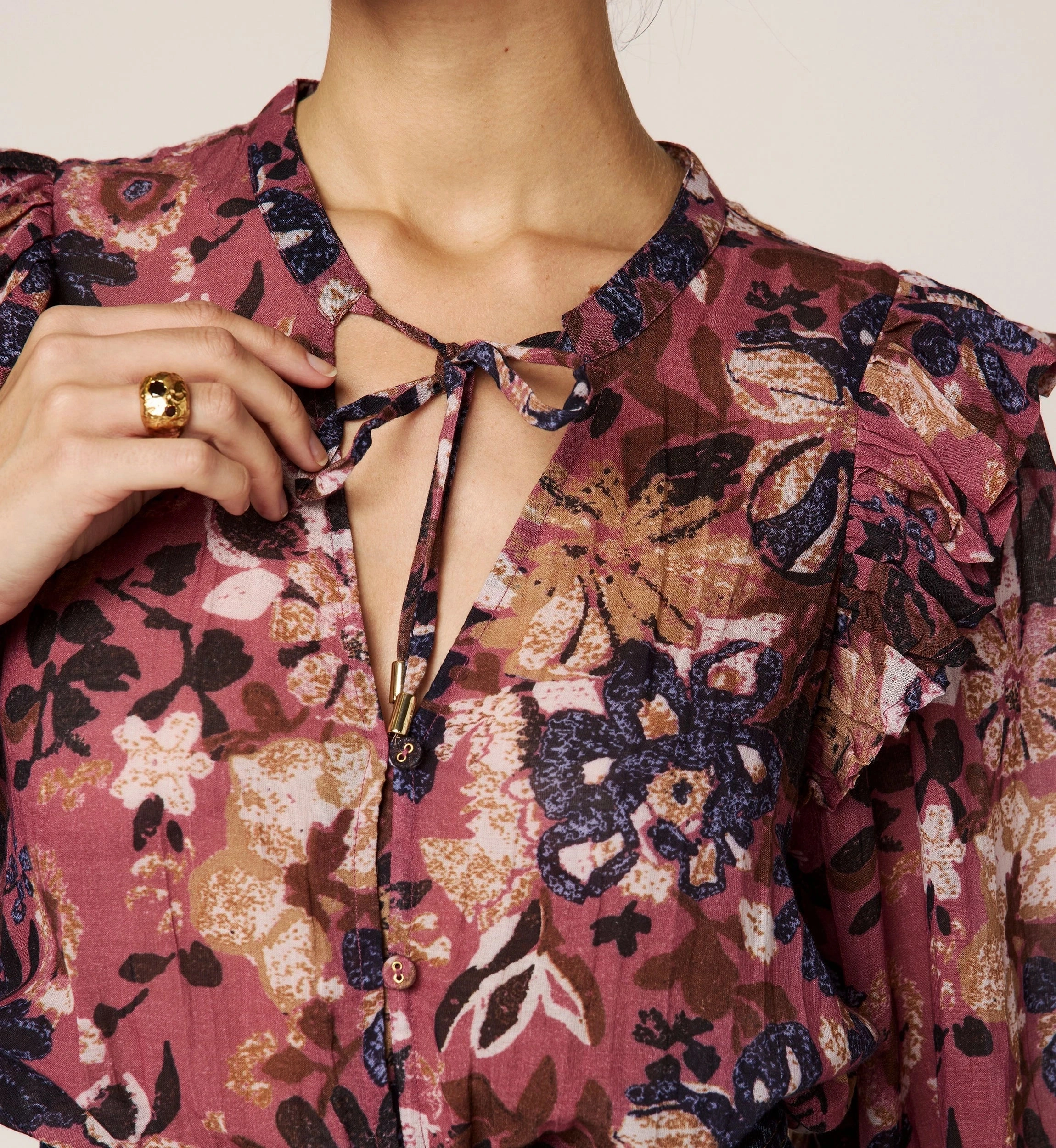 FrictionResistant Fabric Priya Blouse | Bergamo