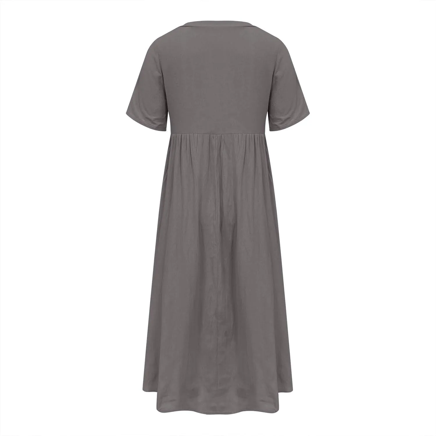 PTOLOCIF Midi Dresses for Women,Trendy Printed Short Sleeve Maxi Dress Casual Crewneck Basic Long T Shirt Dress with Pockets