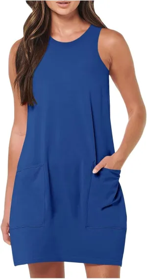 PTOLOCIF Womens T Shirt Dresses Casual Sleeveless Crewneck Mini Shift Work Dress Summer Sundress Spring Fashion Outfits