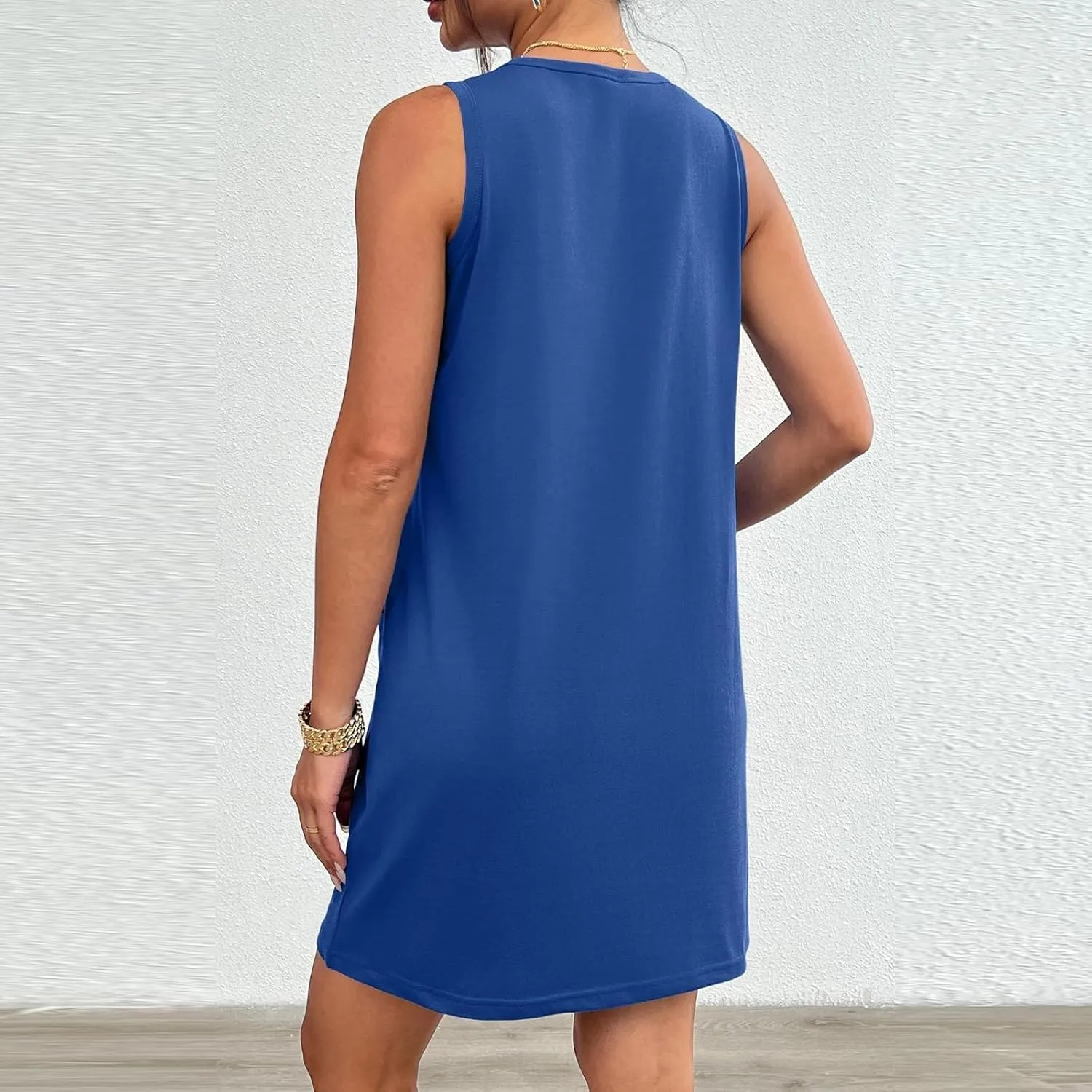 PTOLOCIF Womens T Shirt Dresses Casual Sleeveless Crewneck Mini Shift Work Dress Summer Sundress Spring Fashion Outfits