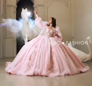 Puff Sleeve Cape Quinceanera Dress by Ragazza EV61-661