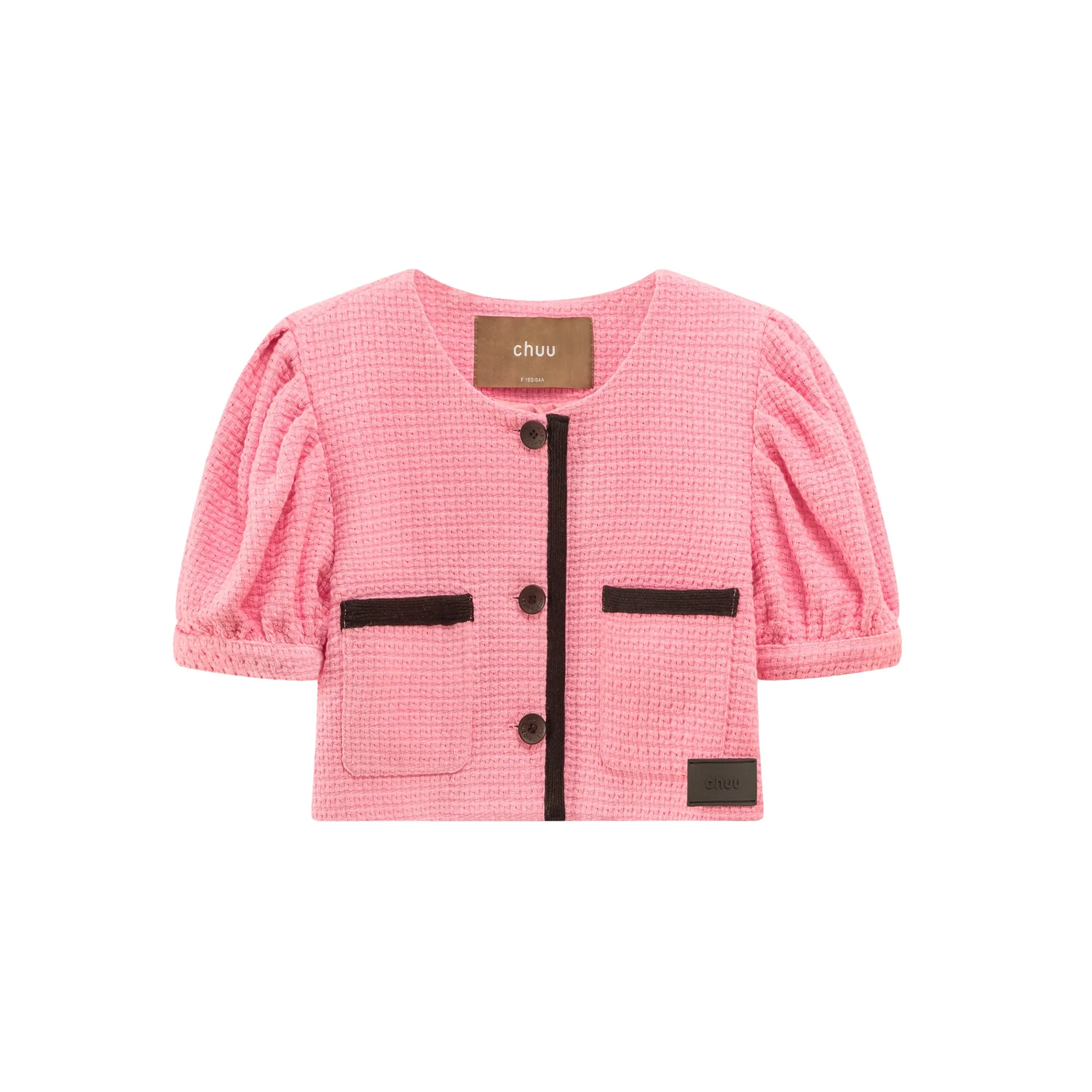 Puff Sleeve Coco Tweet Crop Jacket