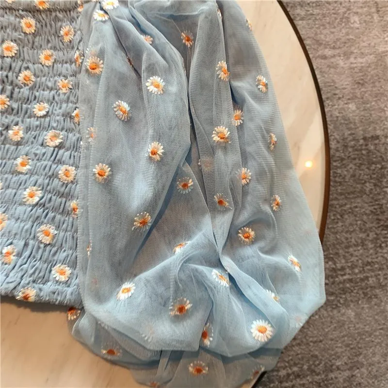 Puff Sleeve Floral Crop Top
