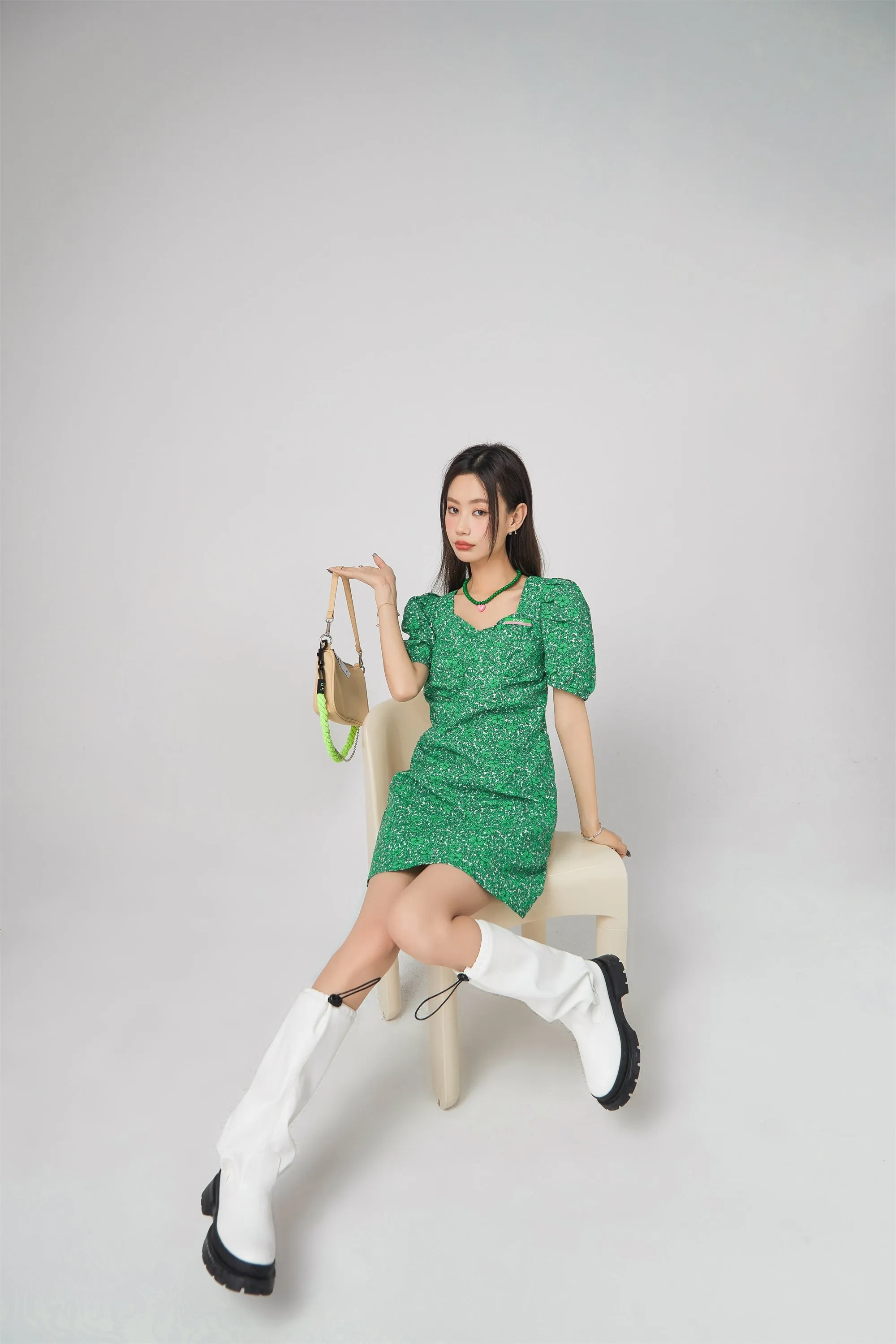 Puff Sleeve Flower Dress