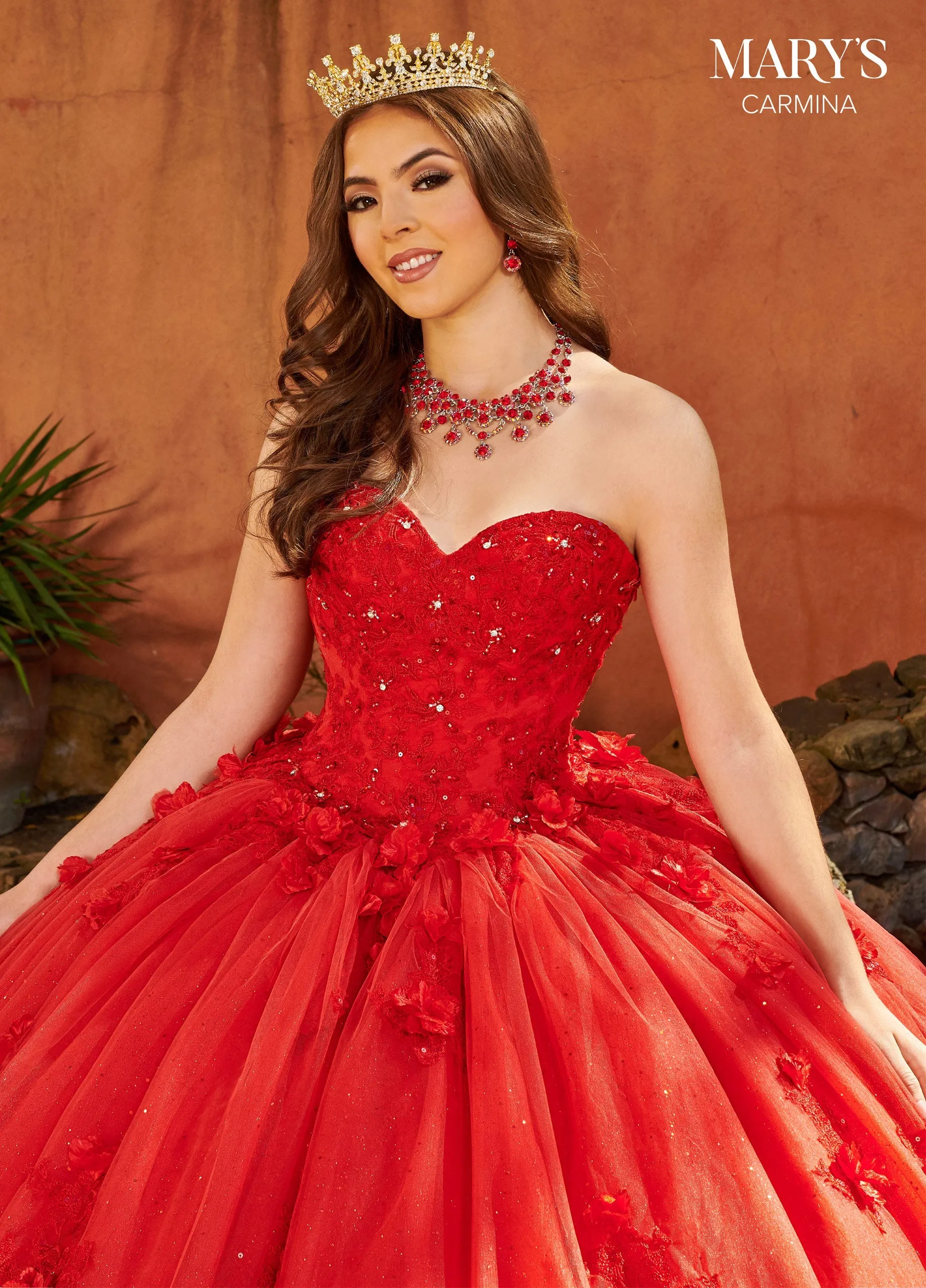 Puff Sleeves Quinceanera Dress by Mary's Bridal MQ1103