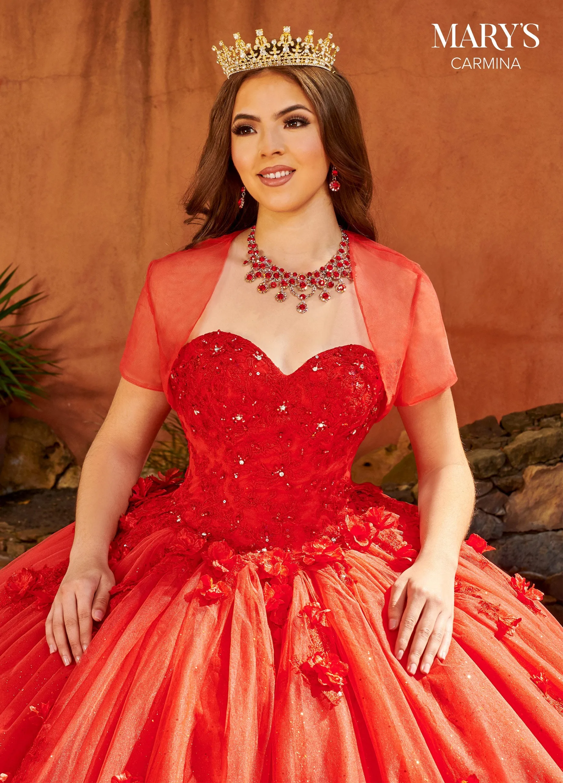 Puff Sleeves Quinceanera Dress by Mary's Bridal MQ1103