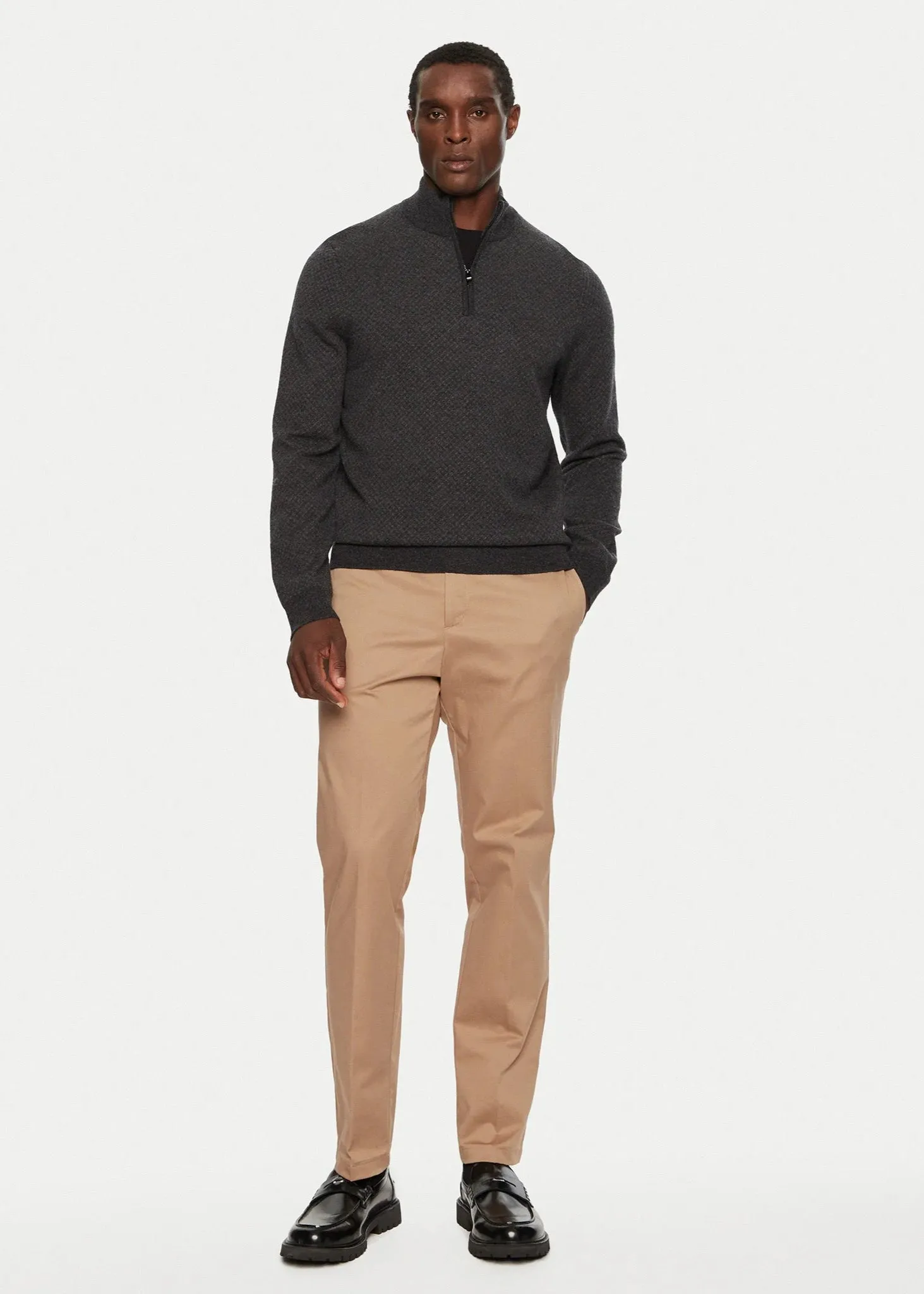Pull camionneur BOSS noir en laine