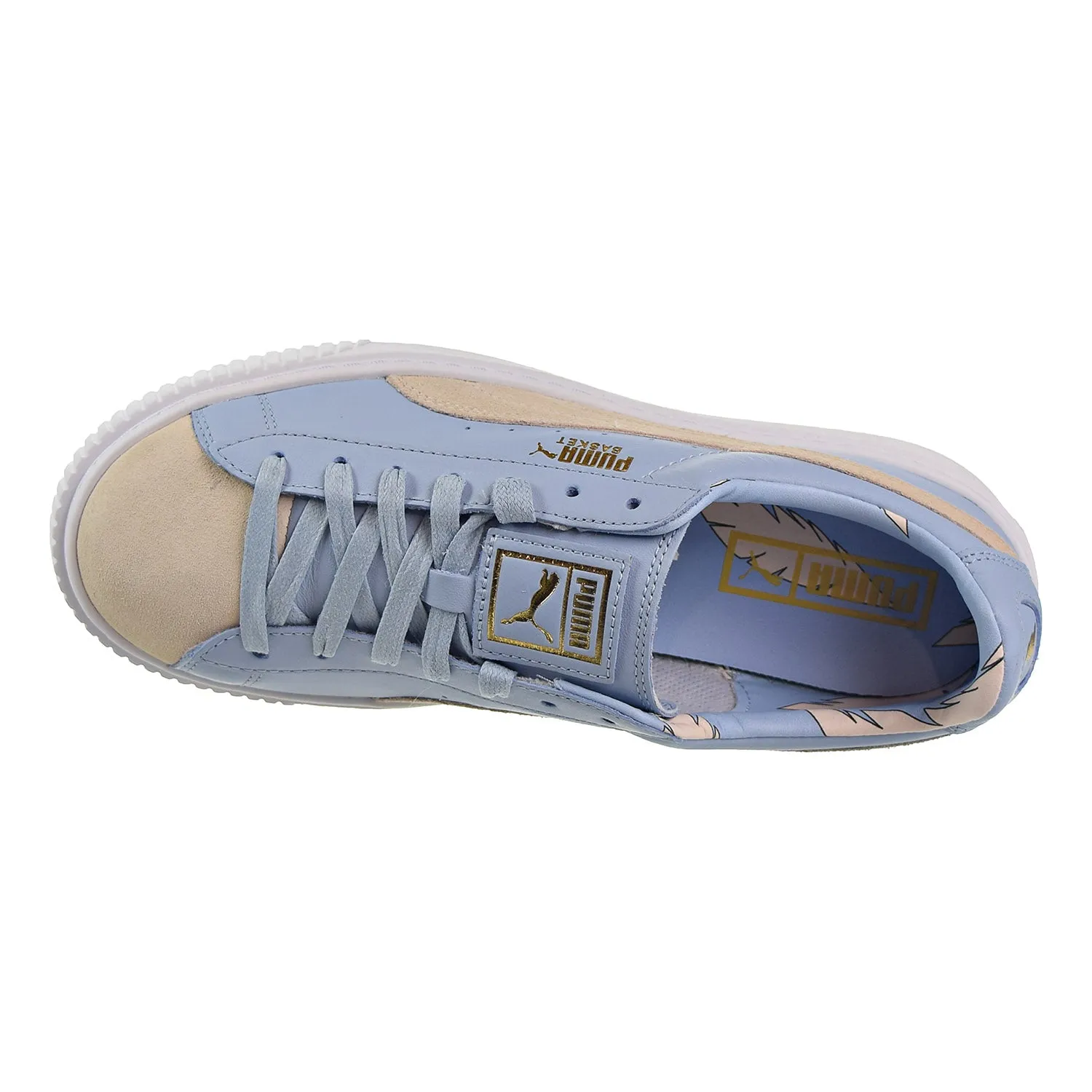 Puma Basket Platform Coach Women's Sneakers Silver Peony/Cashmere Blue