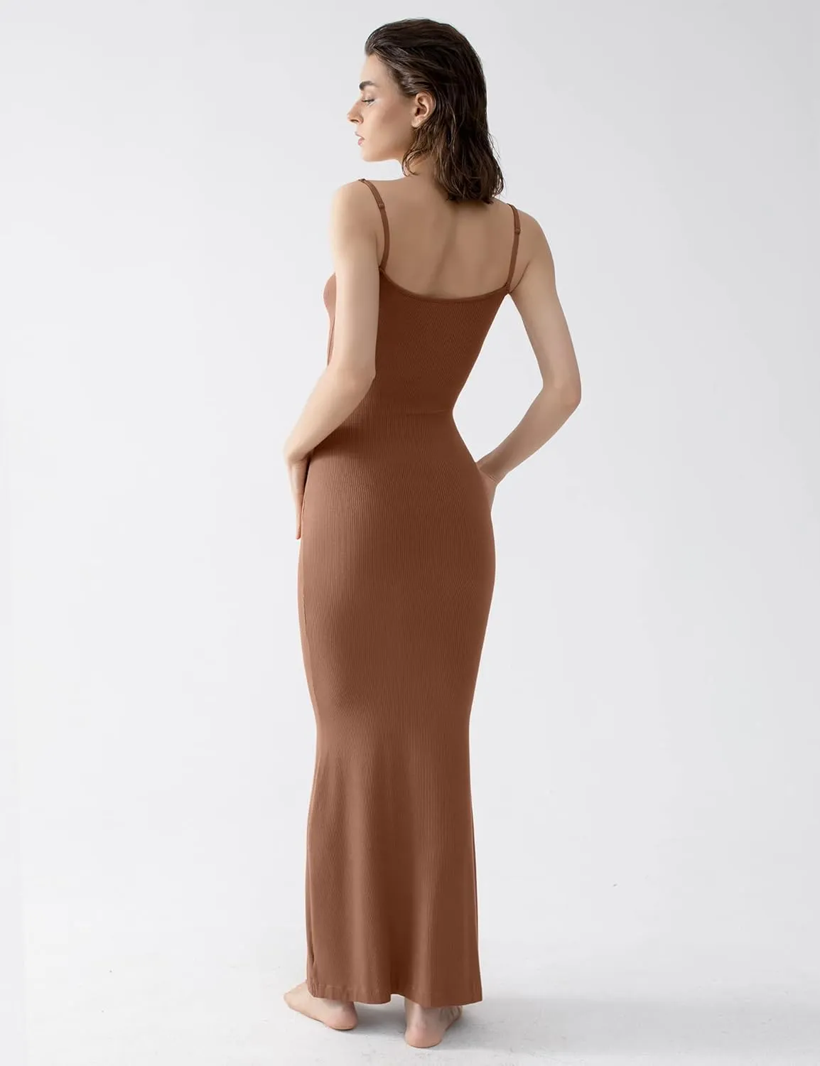 PUMIEY Women's Slip Maxi Dress Sexy Ribbed Bodycon Dresses Long Dress