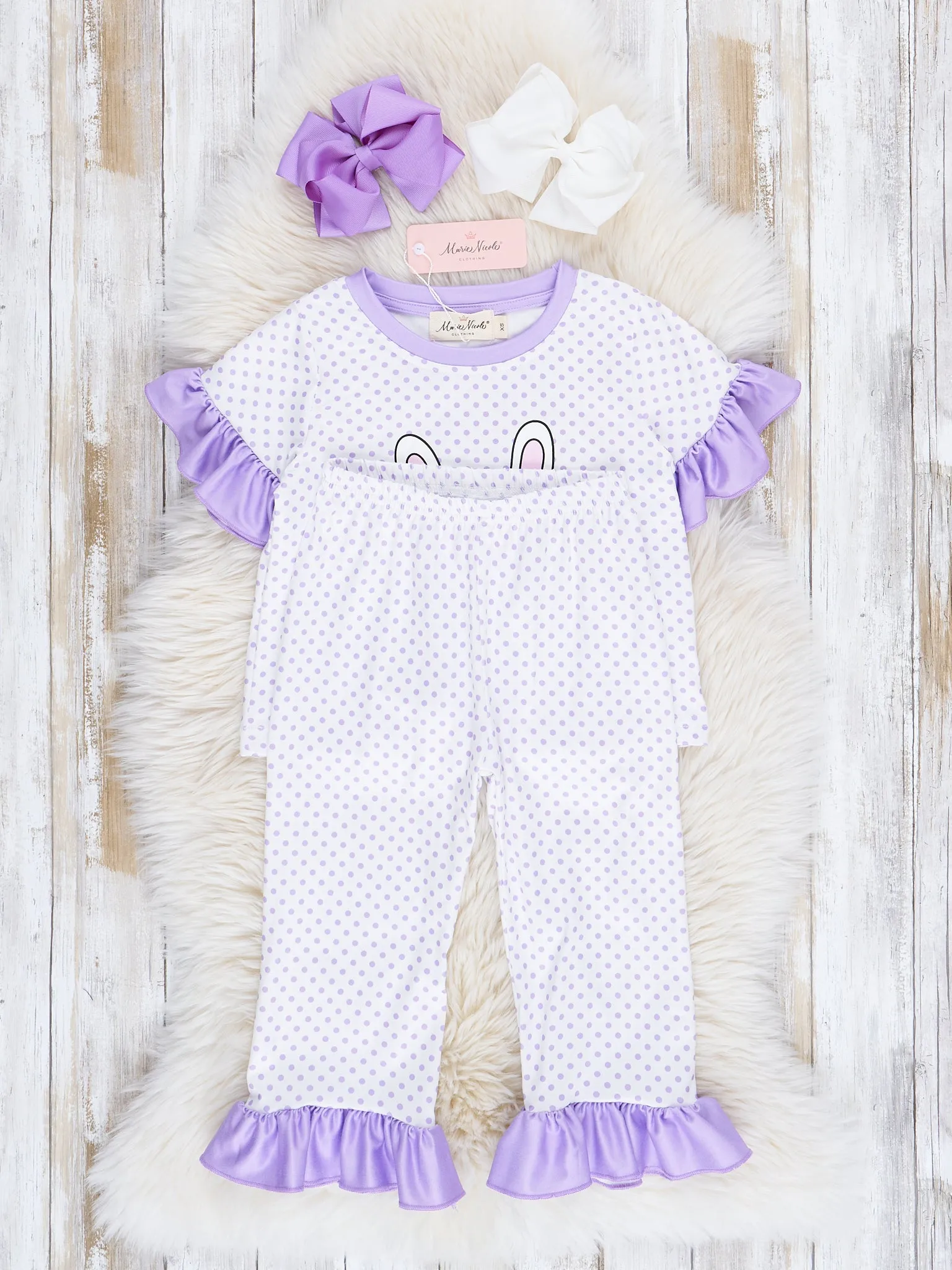 Purple Bunny Ruffle Pajamas