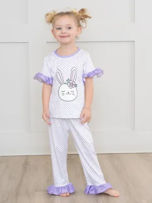 Purple Bunny Ruffle Pajamas