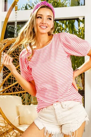 Push Pause Striped Top