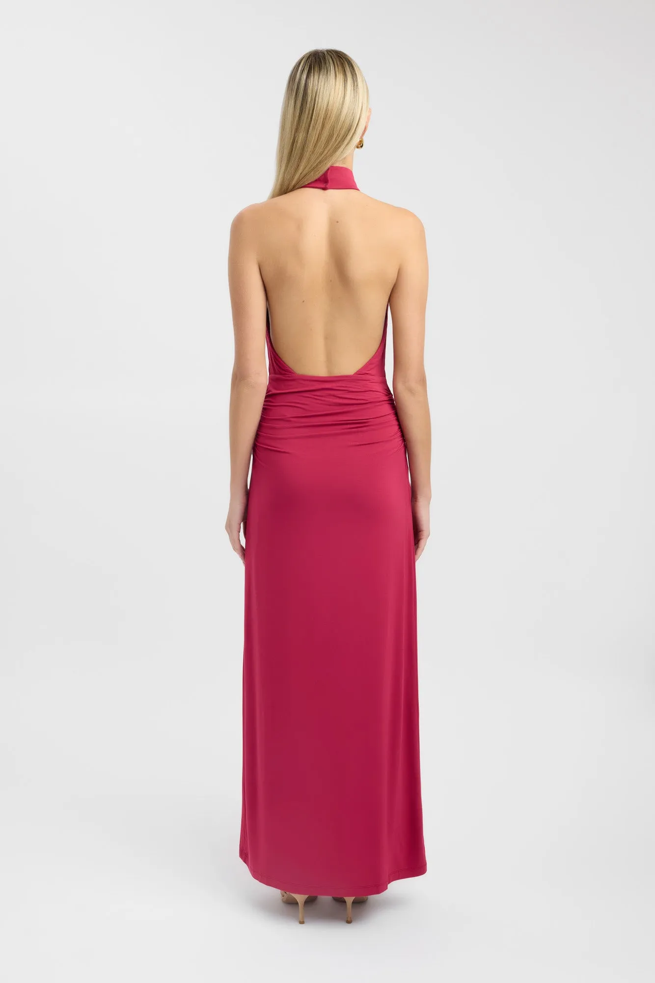 Nikola Maxi Dress Slim Form Warm Pink