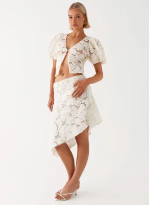 quick dry Orchid Breeze Midi Skirt - Ivory Comfortable Style Orchid Breeze Midi Skirt - Ivory