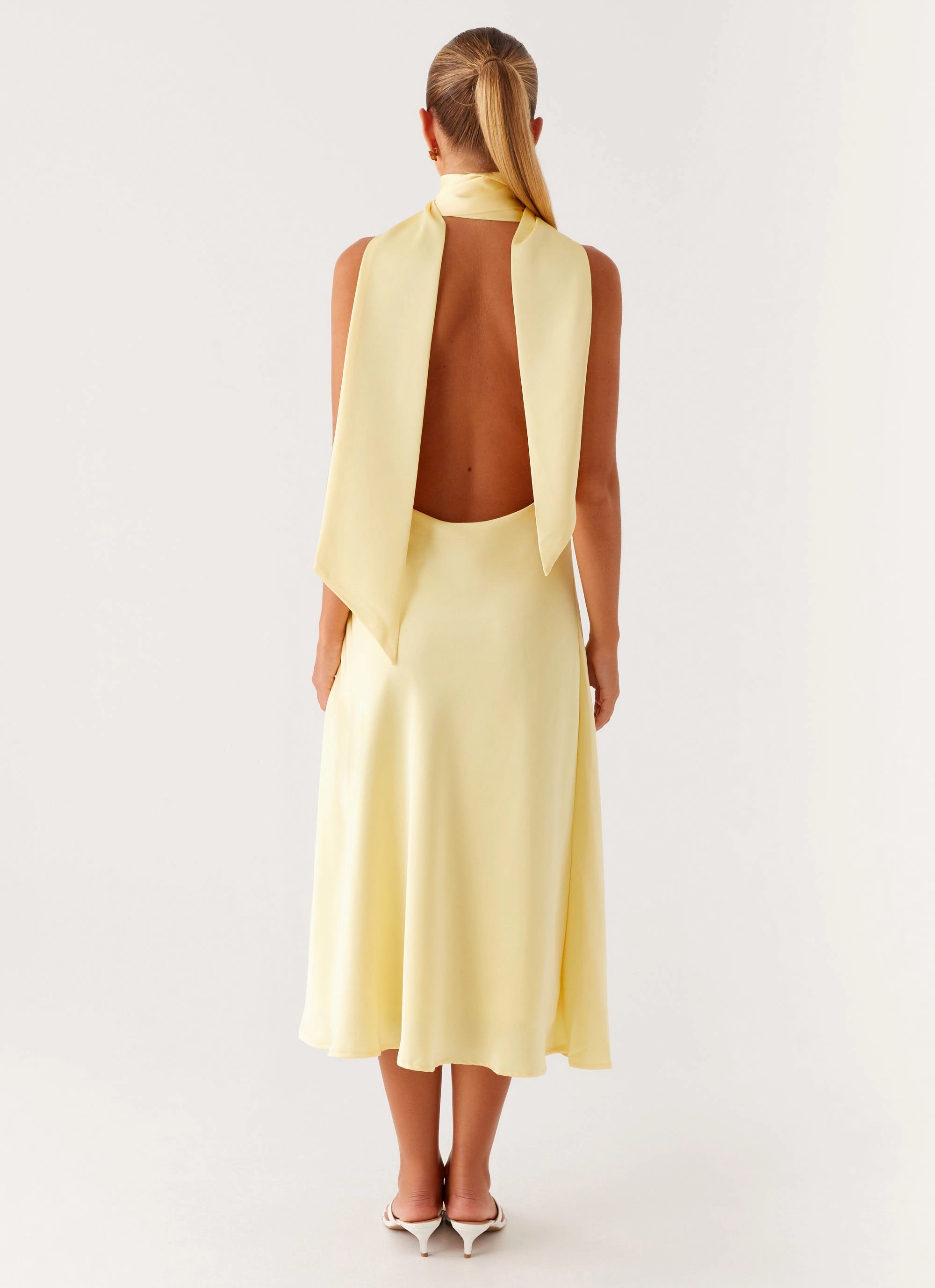 Sonny Midi Dress - Yellow Slim Touch Picture Perfect