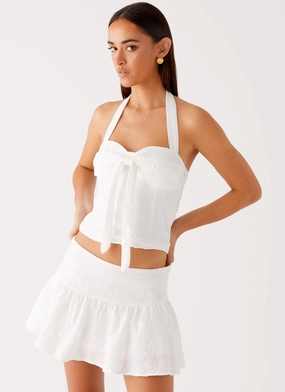 Quick Dry Material Brissy Halterneck Top - White Brissy Halterneck Top - White Relaxed Design Stylish Dress