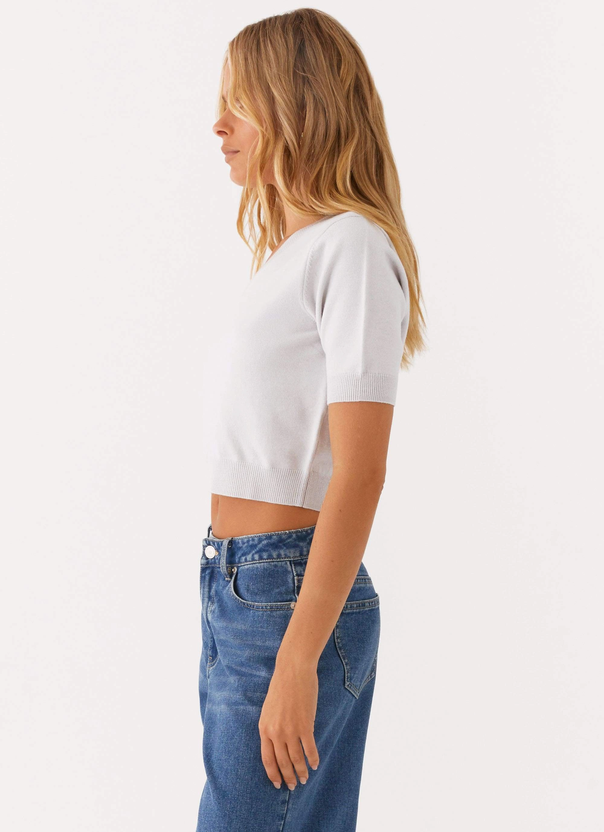 NoTagLabel In The Beginning Short Sleeve Top - Grey