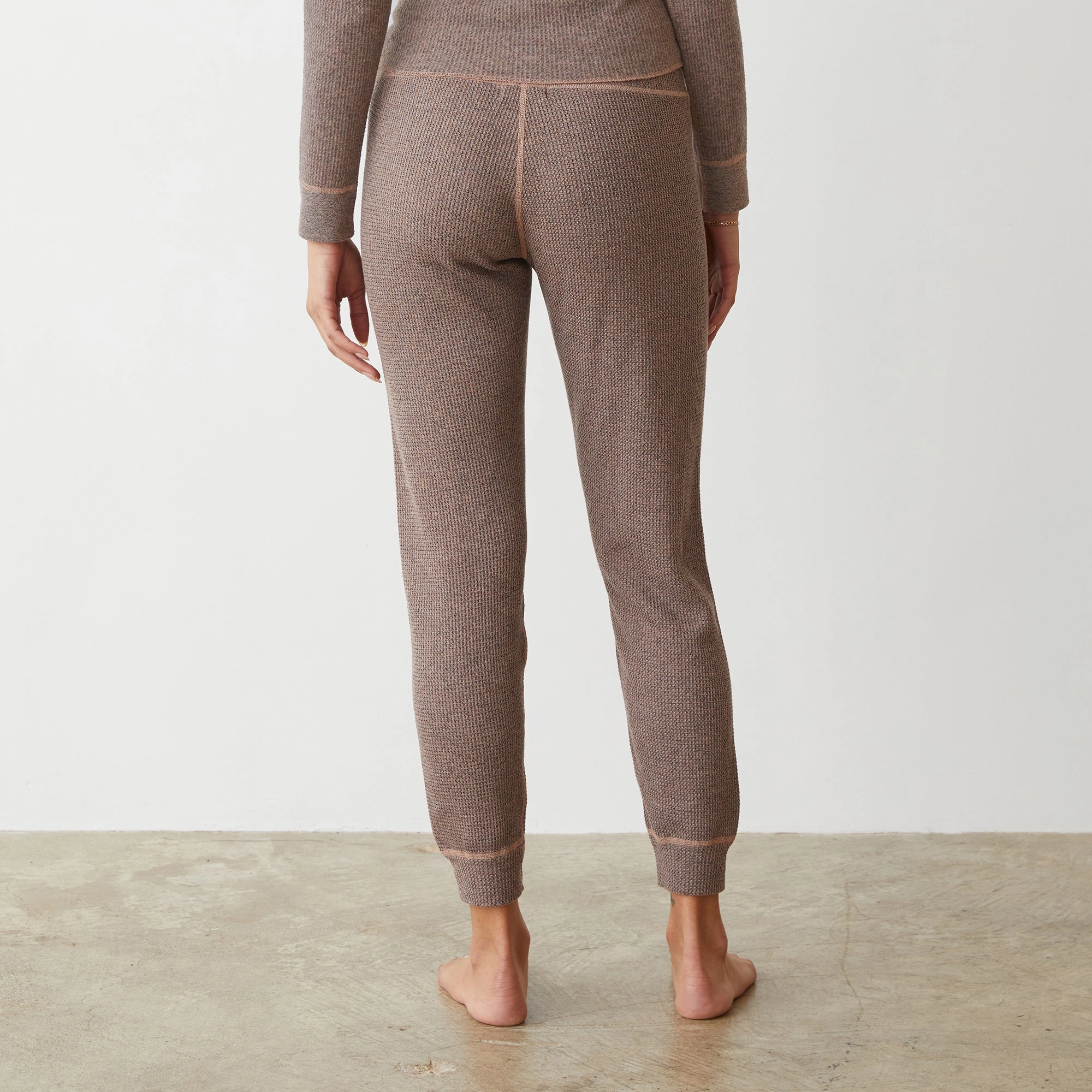 Cozy Heather Thermal Cuff Sweat No Sagging