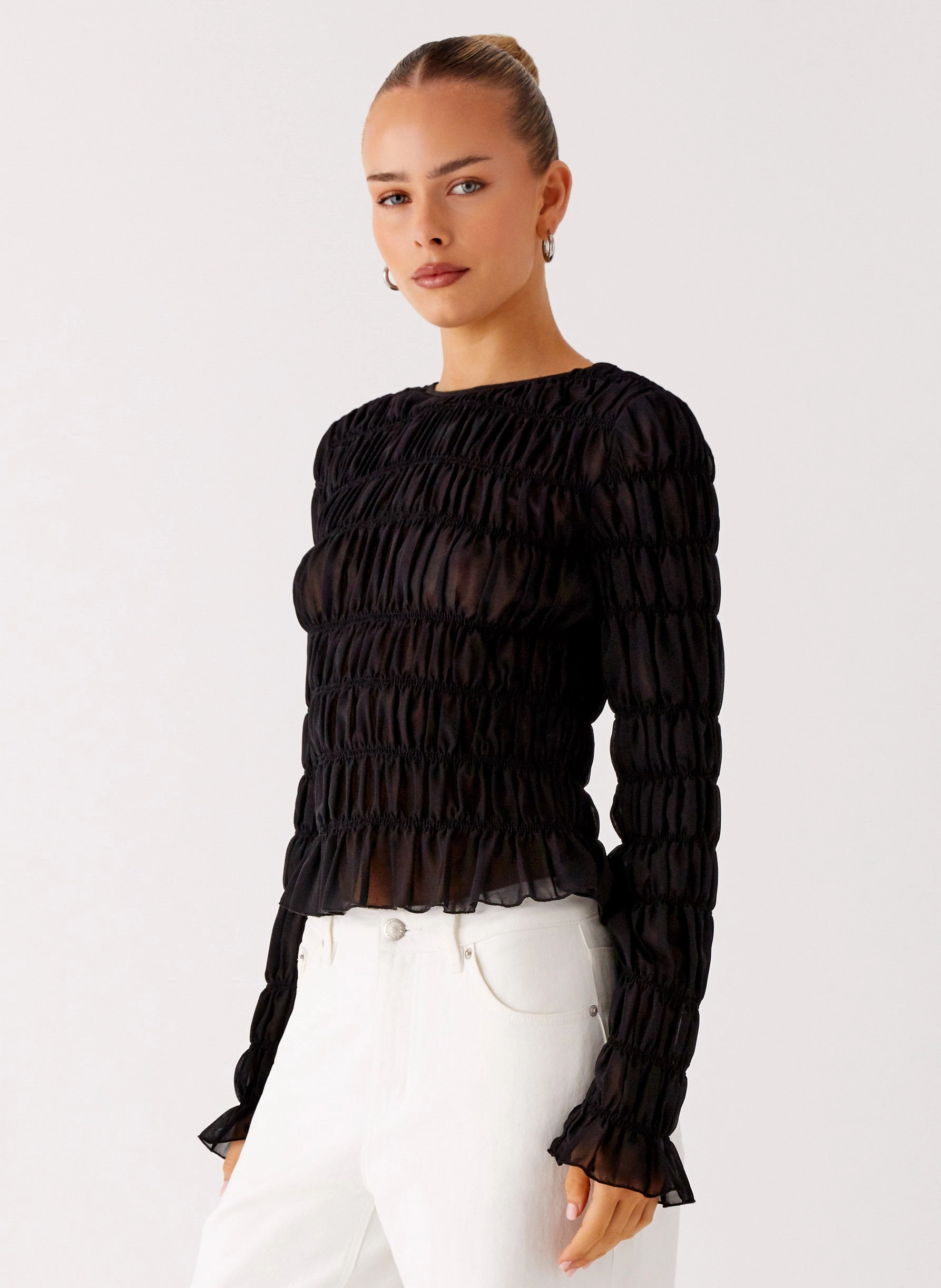 Ethically Sourced Yarn Bella Long Sleeve Top - Black