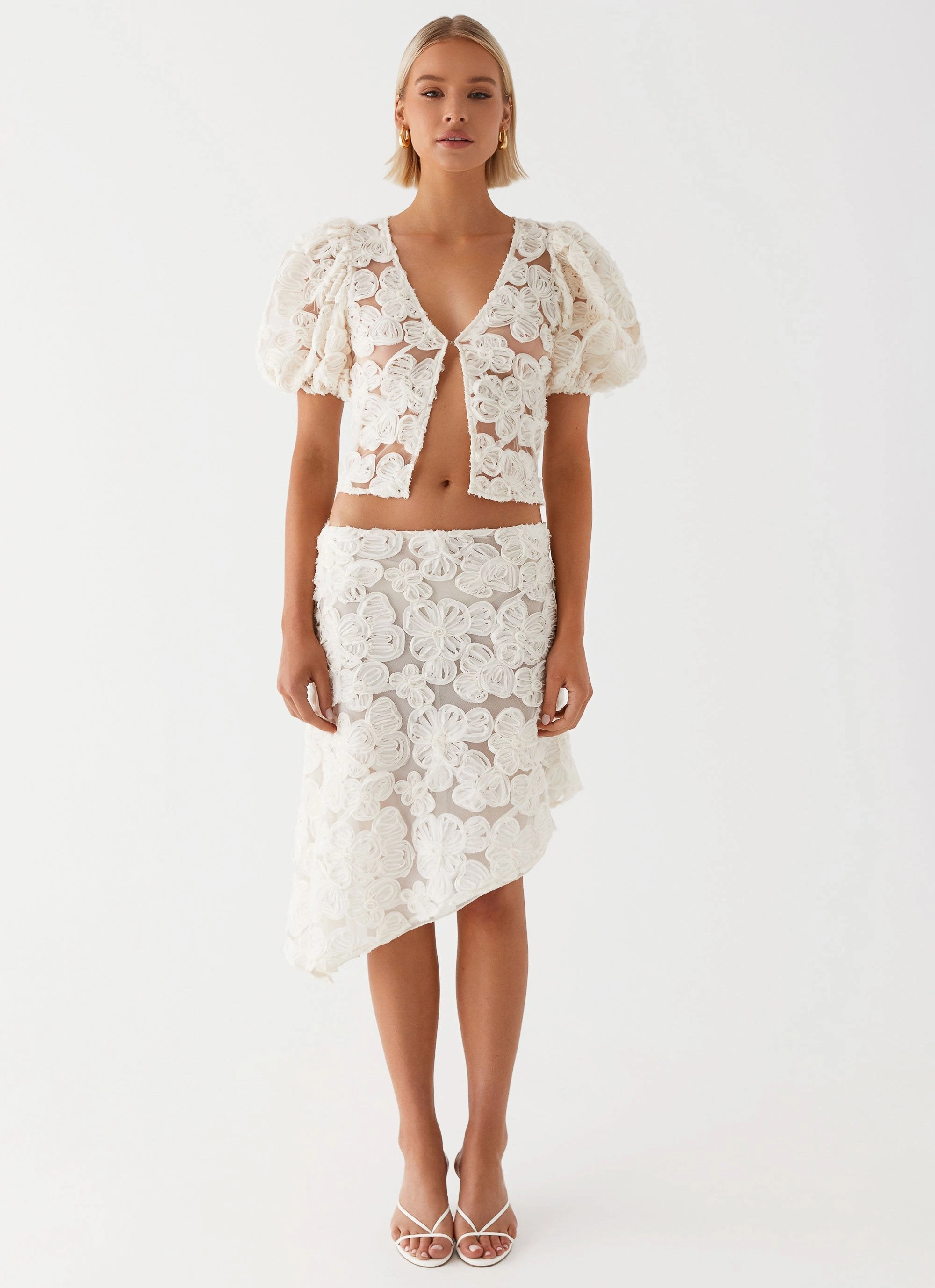 Microfiber texture Orchid Breeze Top - Ivory