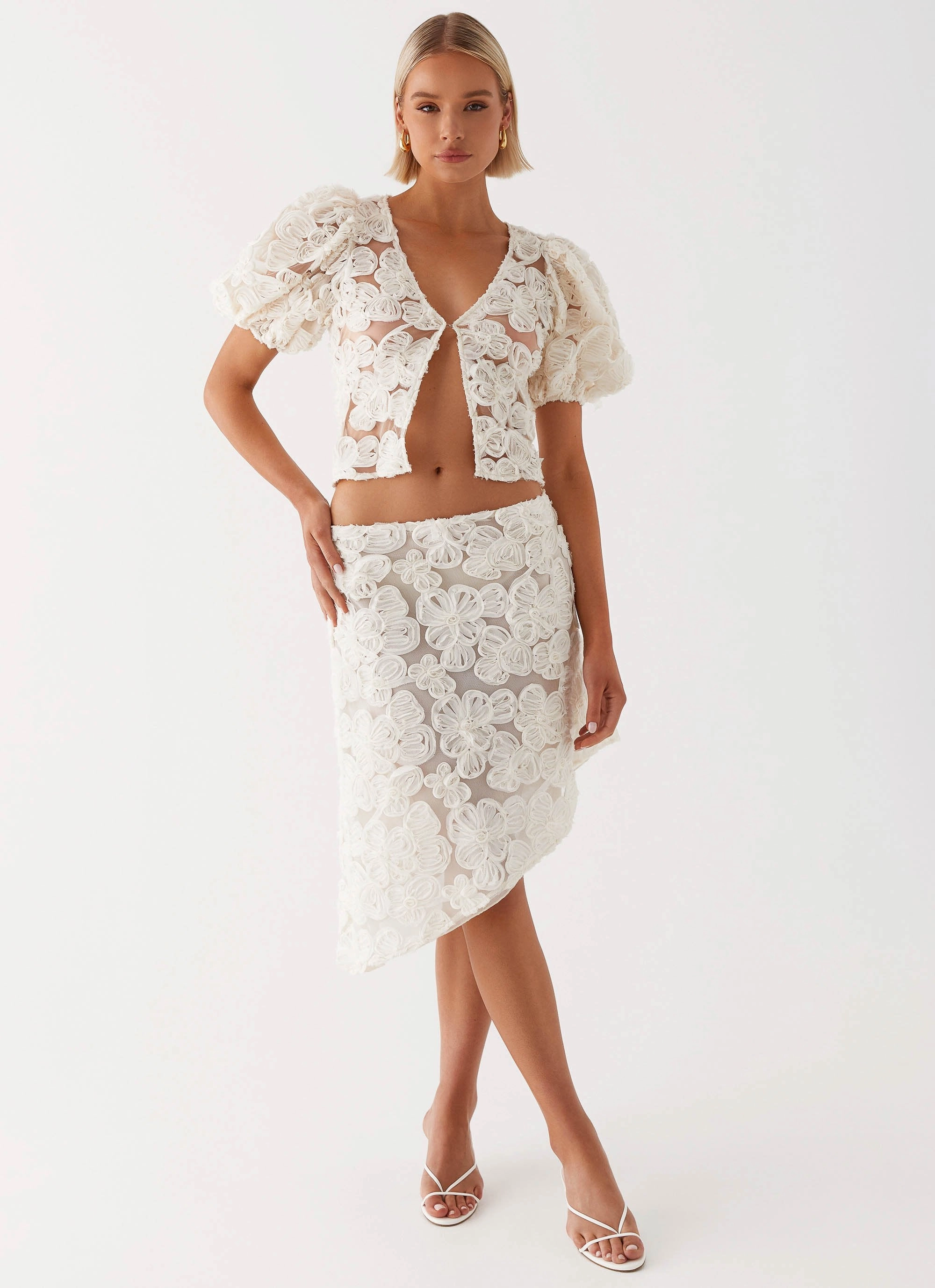 Orchid Breeze Top - Ivory UV protection layer Formal Shirt