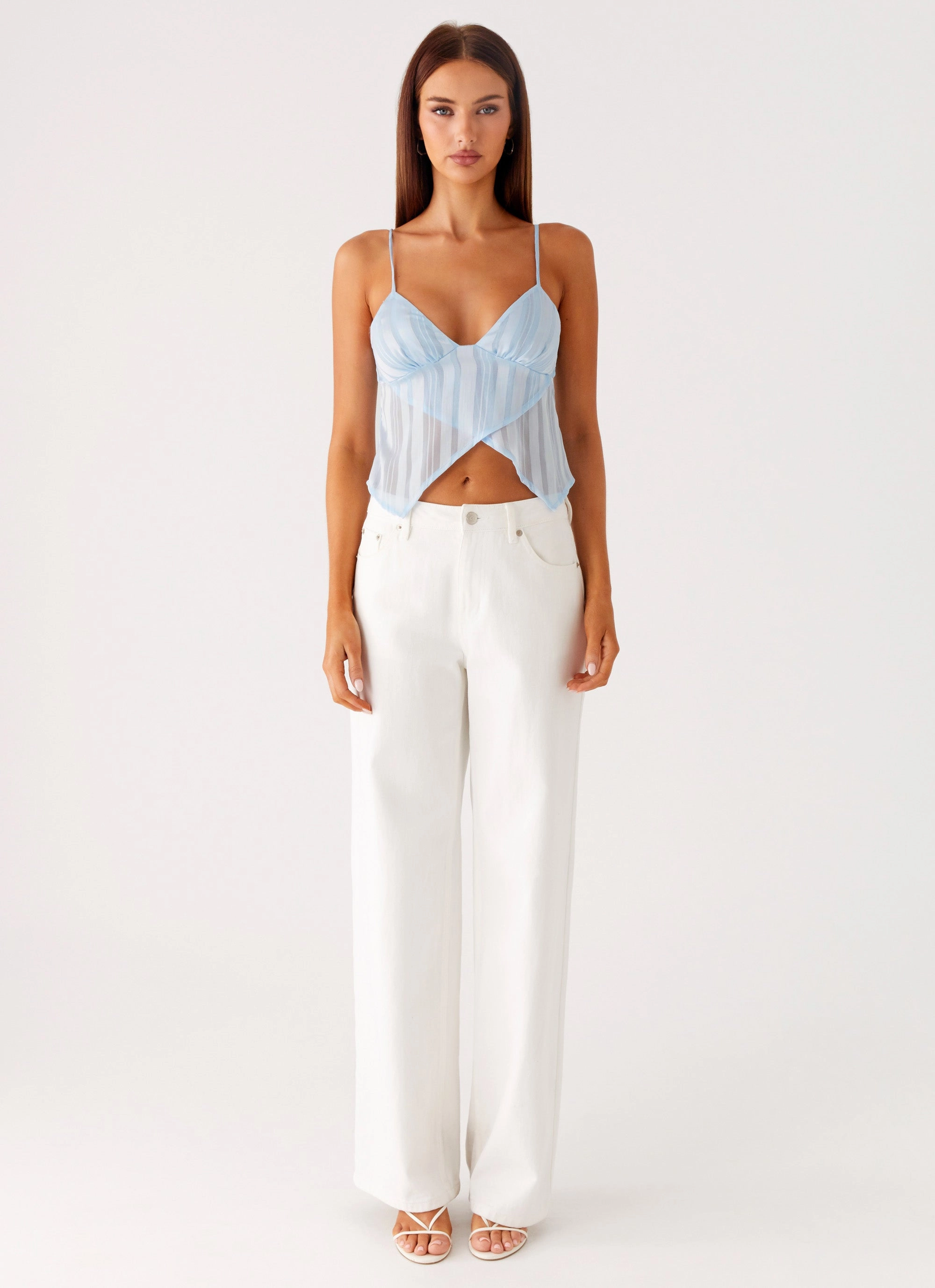 Glynne Frill Top - Baby Blue Temperature Regulating Fabric Versatile Design