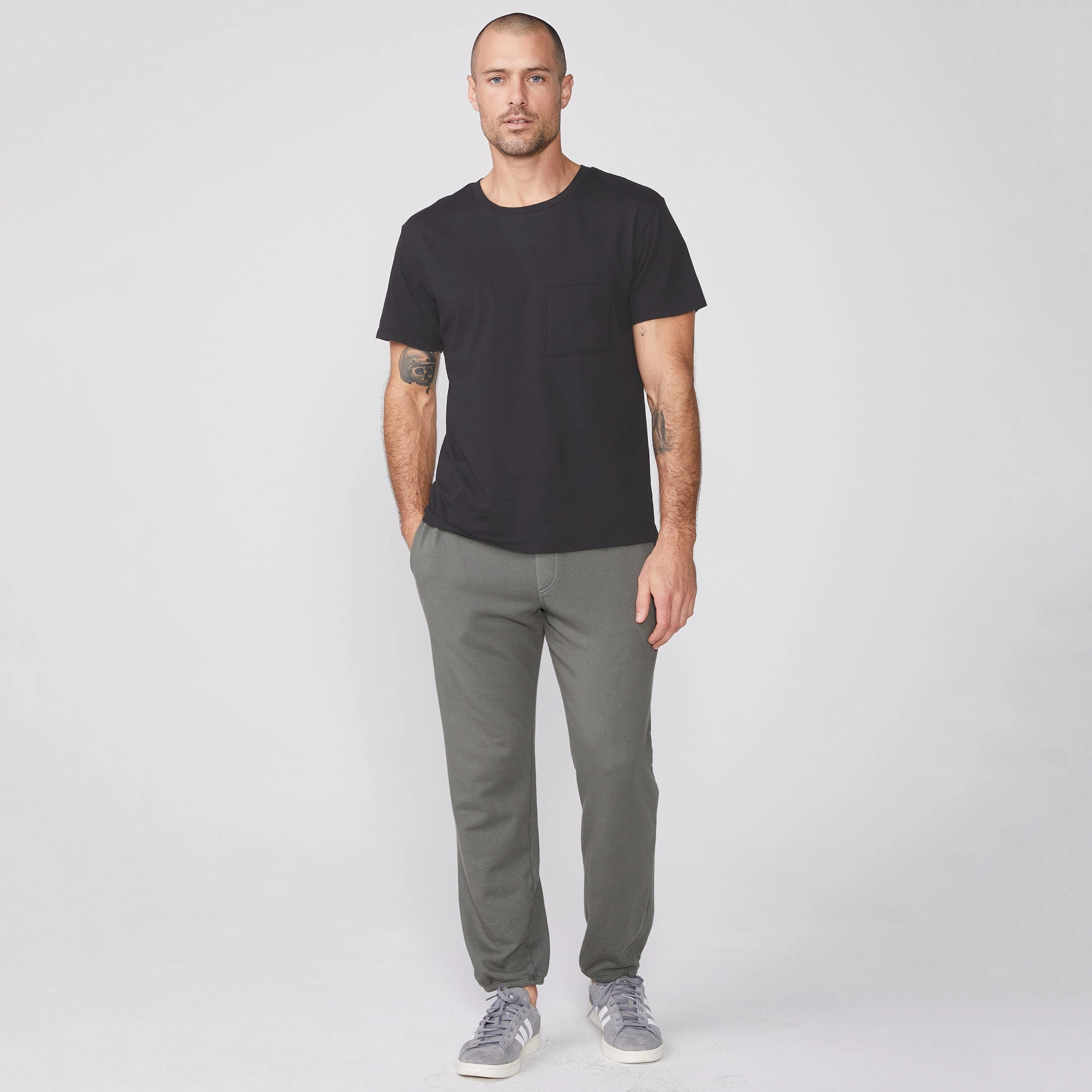 Layered Collar System Relaxed Pocket Crew