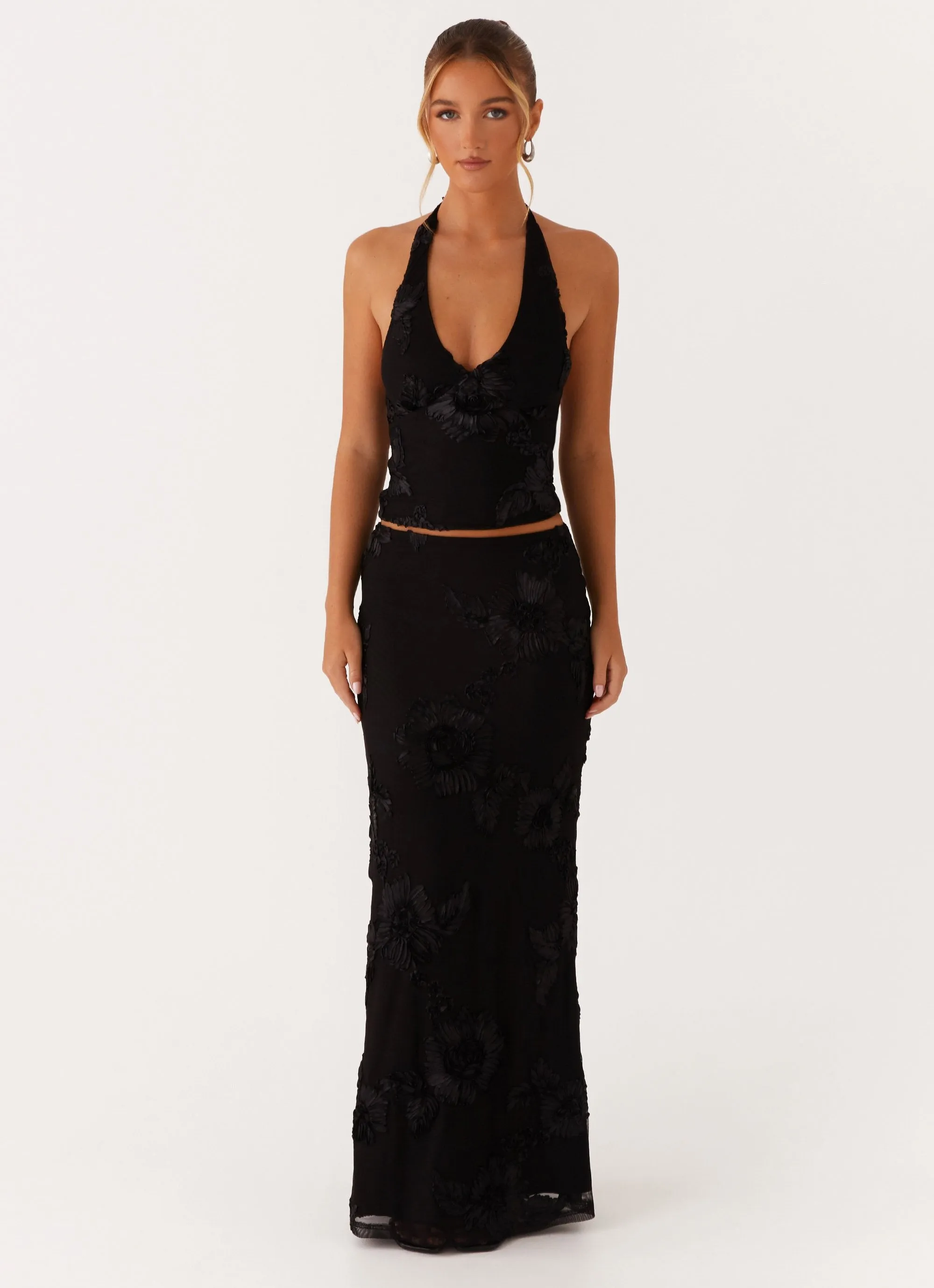 Comfy Wardrobe Radiate Maxi Skirt - Black