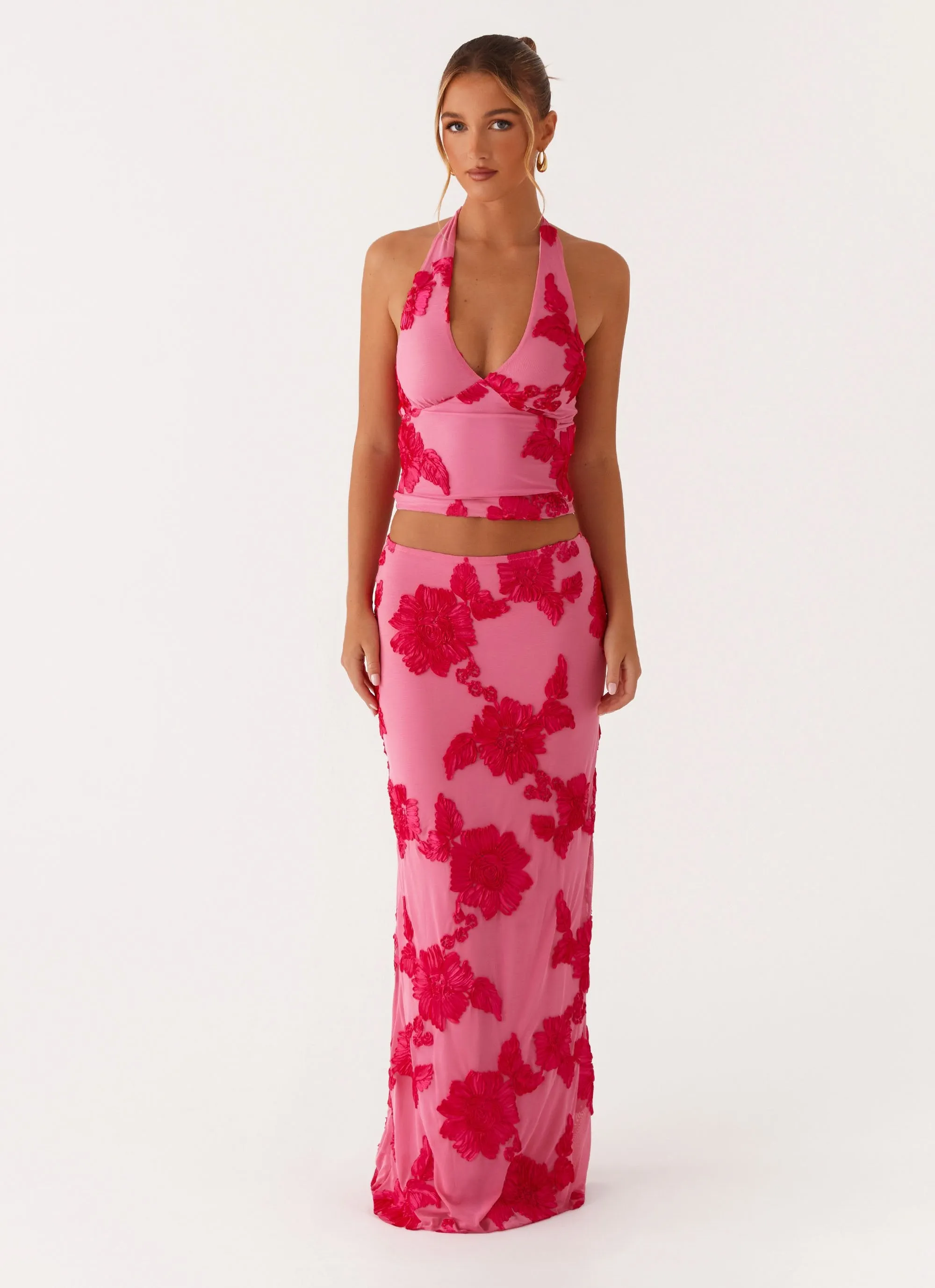 Radiate Maxi Skirt - Pink Breathable Wear Fit