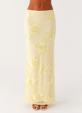 Radiate Maxi Skirt - Yellow Unique Look Radiate Maxi Skirt - Yellow Tiered hem