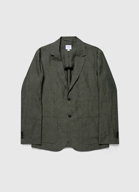 Rain Ready Men's Linen Unstructured Blazer in Light Khaki Lightweight Fit Defy Men's Linen Unstructured Blazer in Light Khaki