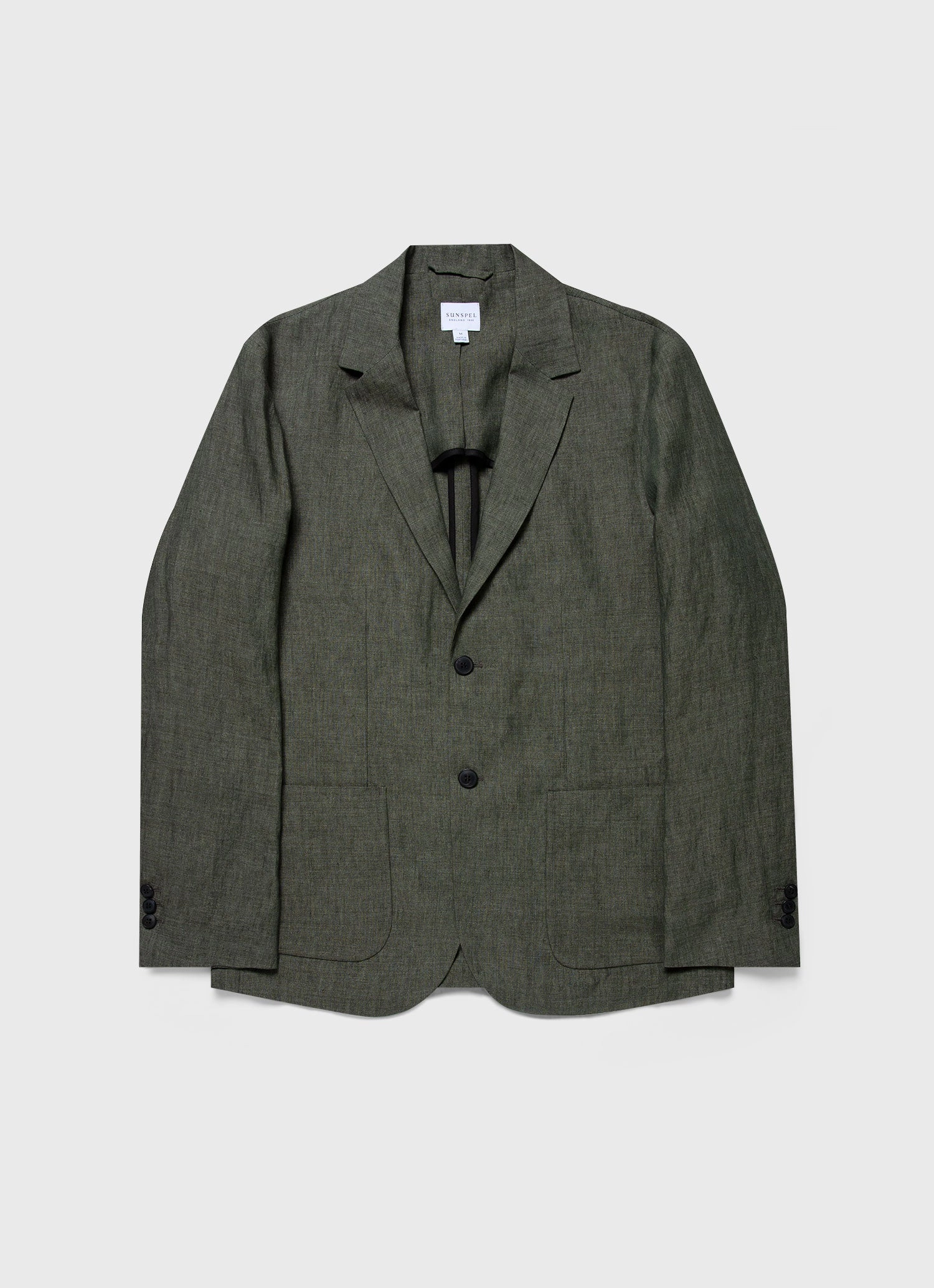 Lightweight Fit Defy Men's Linen Unstructured Blazer in Light Khaki