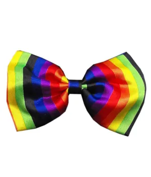 Rainbow Bow Tie Adjustable Pre Tied Satin Striped Necktie LGBTQ Party Fancy Dress