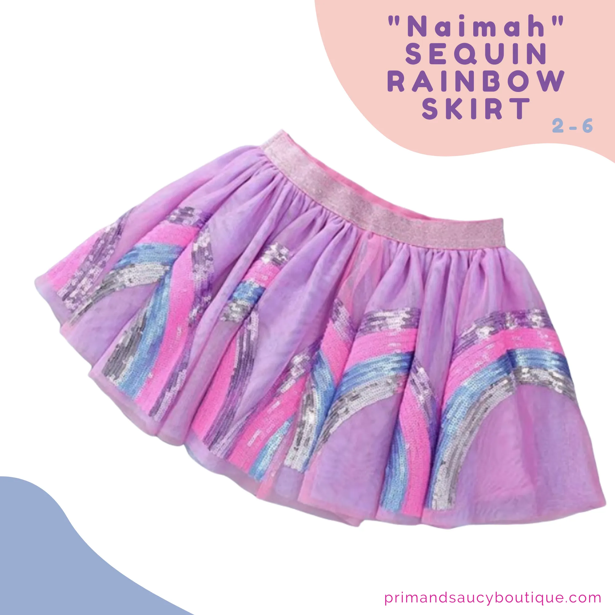 Rainbow Sequin Skirt - Pink or Navy