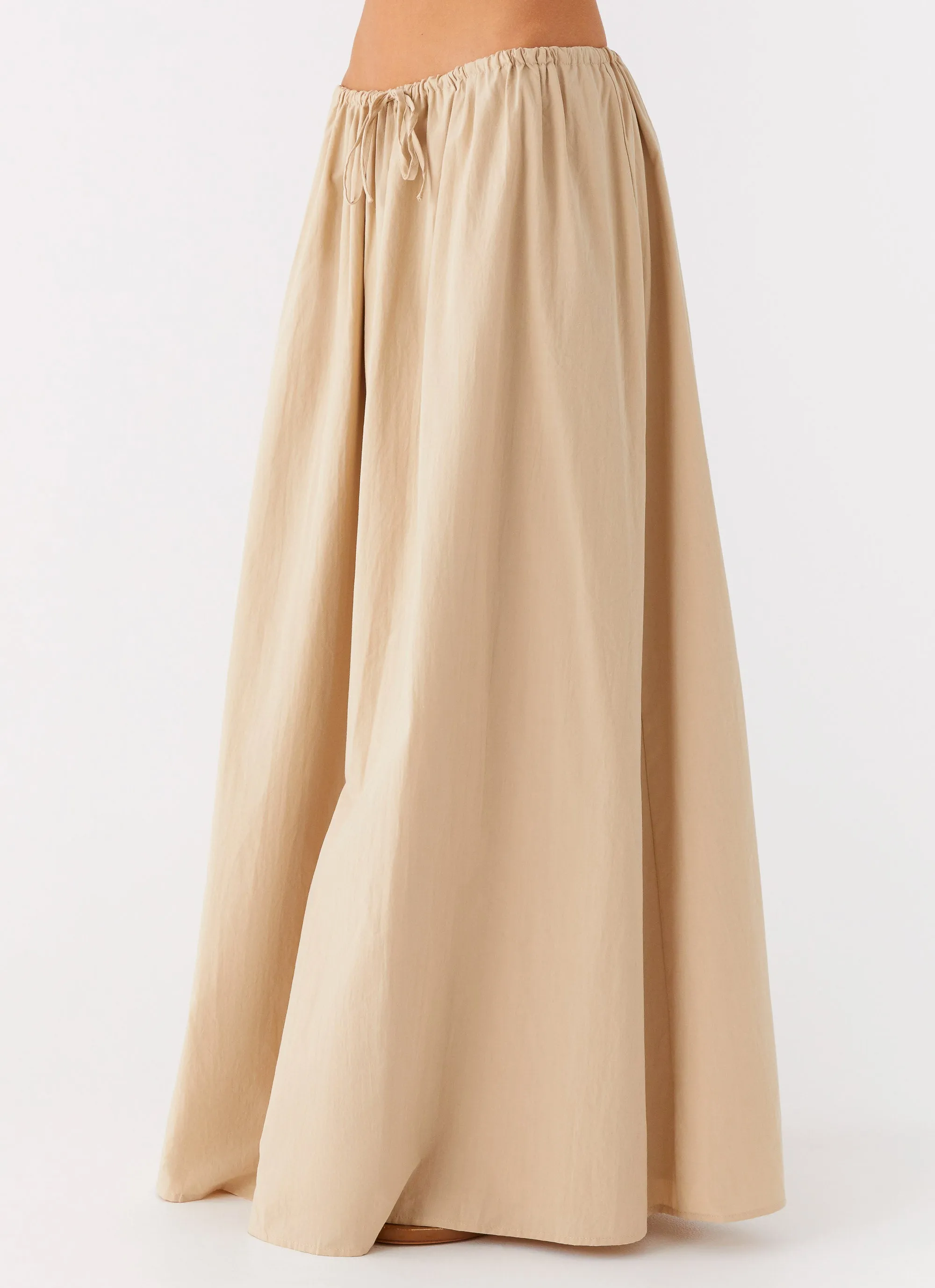 Randy Maxi Skirt - Tan Chill Mode No Ride Up