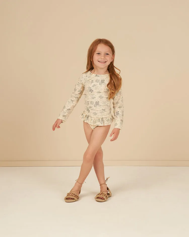 RASH GUARD GIRLS SET || BLUE FLORAL
