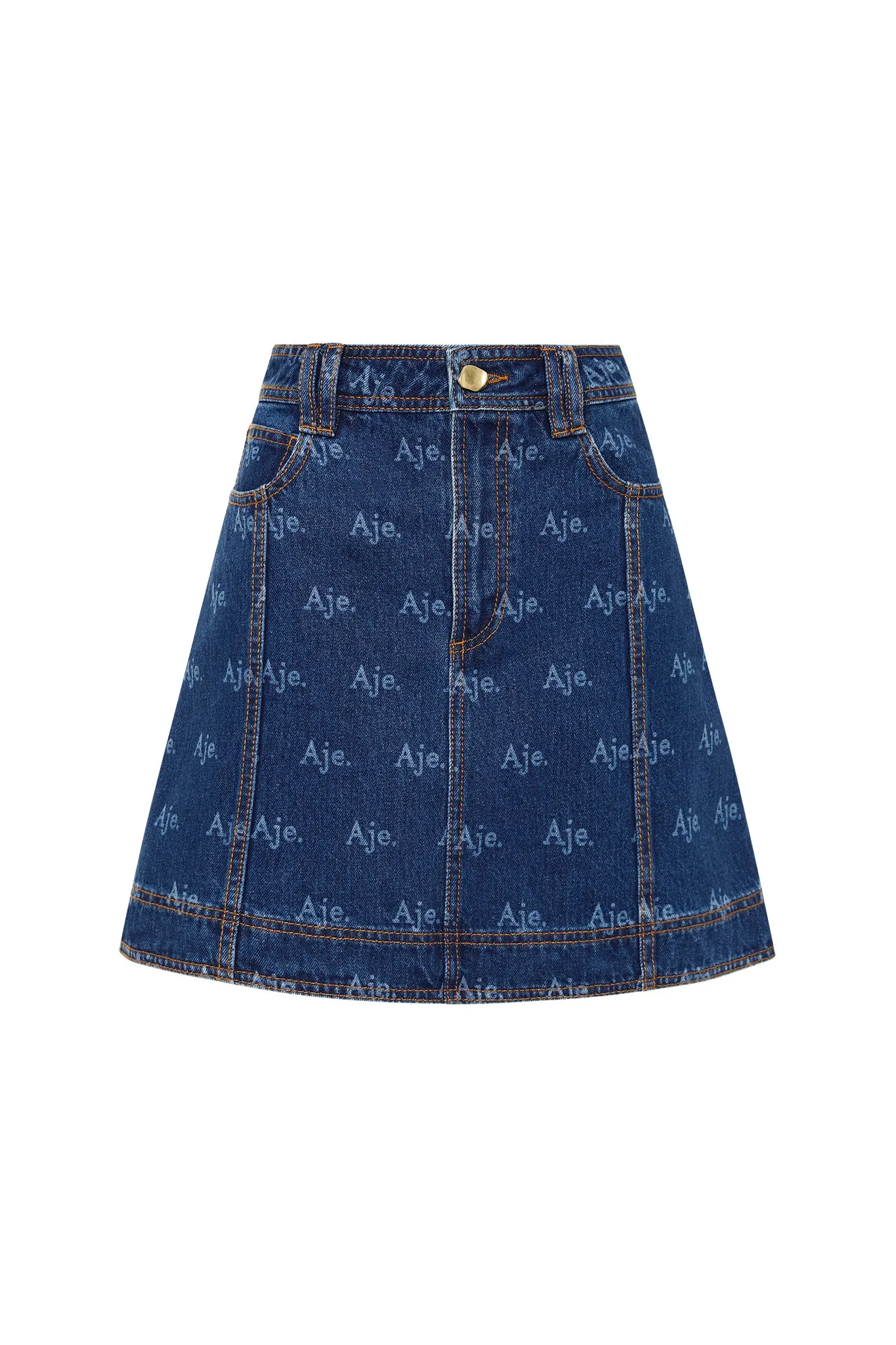 Ratio Logo Denim Mini Skirt