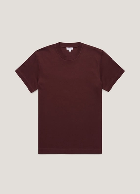 Raw Edge Detail Men's Relaxed Fit Heavyweight T-shirt in Bakelite Comfort Flex Versatile Performance Men's Relaxed Fit Heavyweight T-shirt in Bakelite