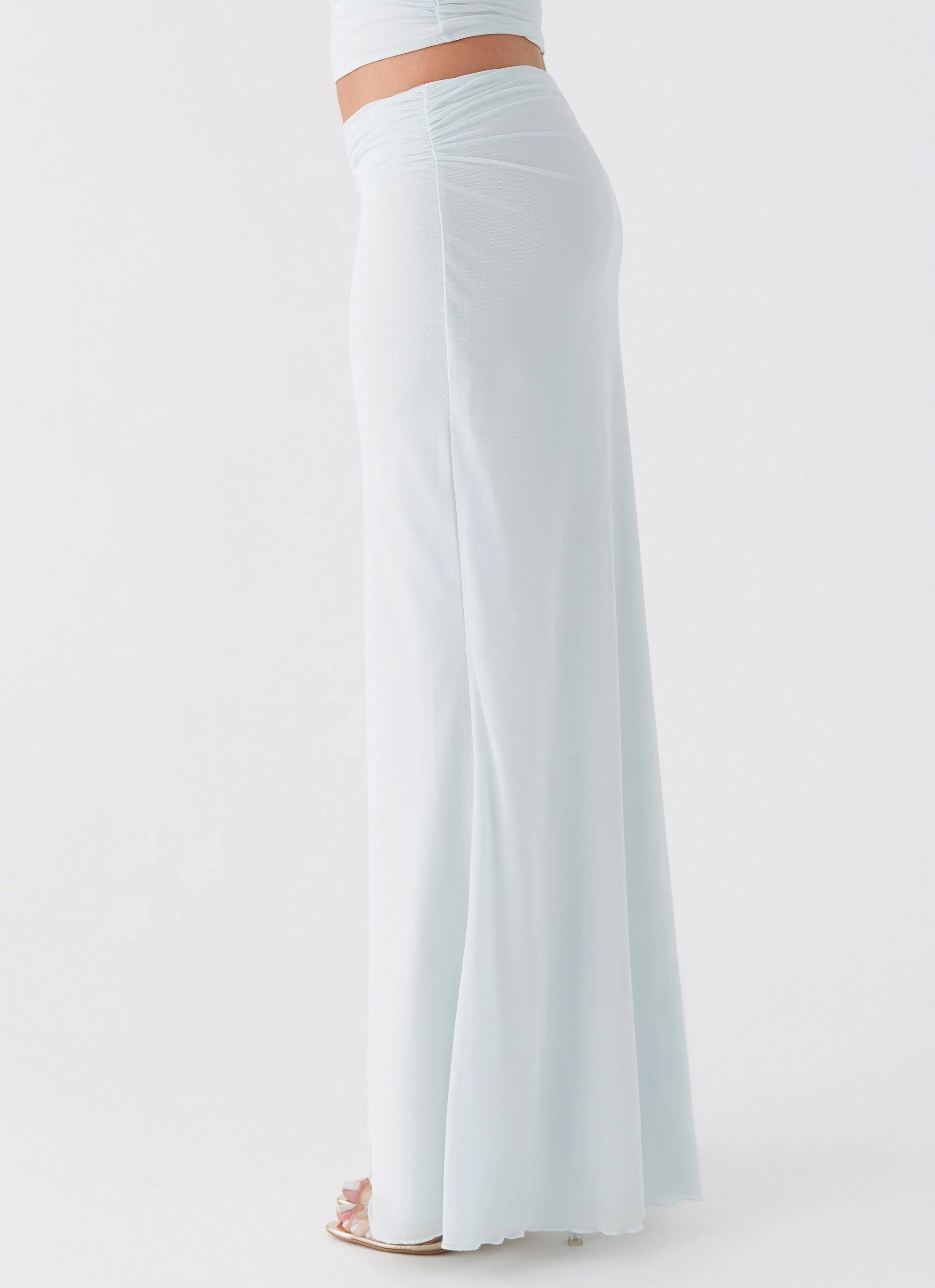 Anti Static Lining Suede Feel Rayne Maxi Skirt - Sage