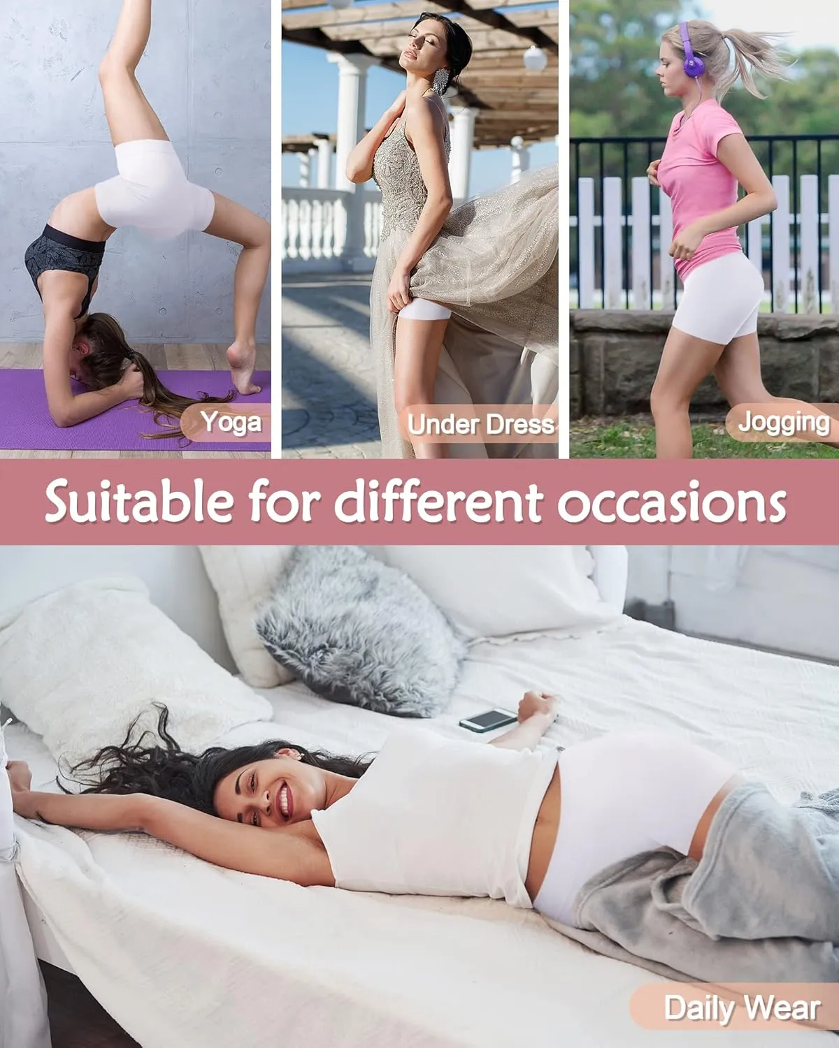Reamphy Slip Shorts for Women Under Dresses,Seamless Boyshorts Panties Smooth Soft Anti-chafing Shapewear Shorts
