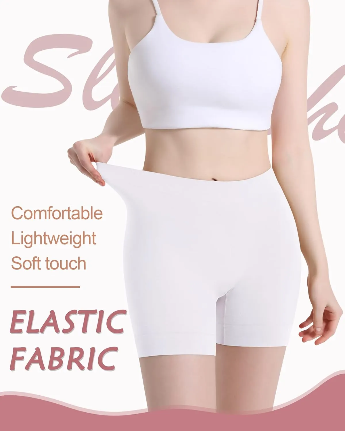 Reamphy Slip Shorts for Women Under Dresses,Seamless Boyshorts Panties Smooth Soft Anti-chafing Shapewear Shorts
