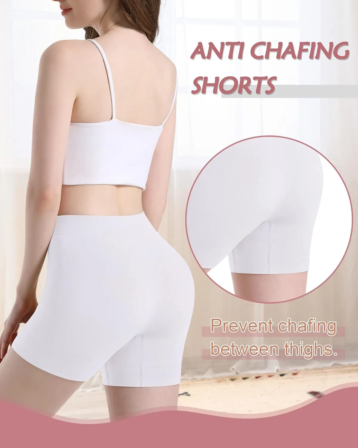 Reamphy Slip Shorts for Women Under Dresses,Seamless Boyshorts Panties Smooth Soft Anti-chafing Shapewear Shorts