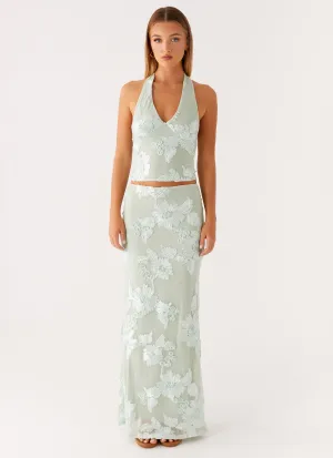 Recycled Material Options Radiate Maxi Skirt - Sage MoistureWickingFabric Flatlock Seams Radiate Maxi Skirt - Sage